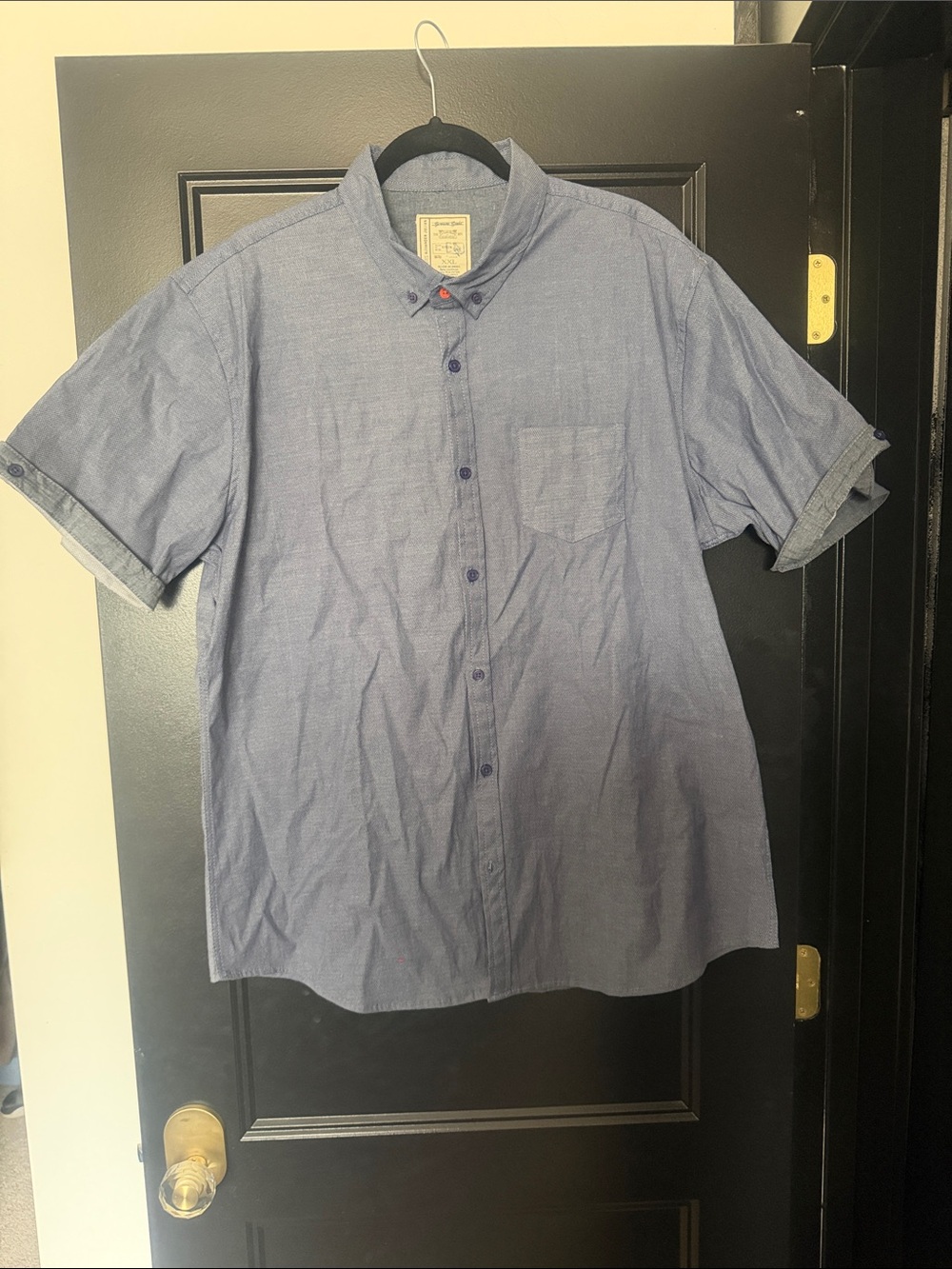 Casual Short-Sleeve Button-Down Shirt in Light Blue